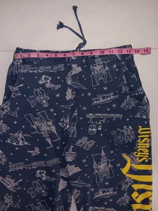 DISNEY'S DISNEYLAND WOMEN'S GRAPHIC SWEATPANTS BLUE SIZE SMALL - Picture 7 of 13